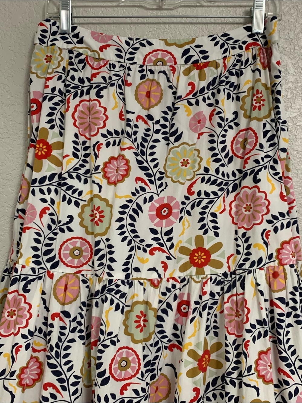 Boden Skirt Womens 8P Poplin Floral Tiered Maxi Pockets Preppy Boho Festival - Picture 5 of 11